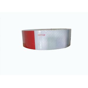 China White And Red Color Dot C2 Reflective Tape Waterproof PET Material For Truck on sale