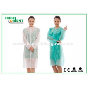 ISO13485 Elastic Wrist Disposable Lab Coats With Velcro Closure