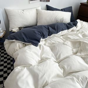 Reactive Printing 4 Piece Polyester Bedding Set with 2 Pillowcase Zipper Direct