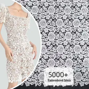 China lace fabric guipure embroidered wedding dress cheongsam lace fabric on sale