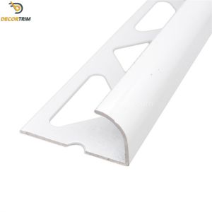 Quad Round White Aluminium Tile Trim 10mm Size 2.5 Meters Length