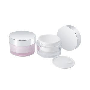 Round 100g Acrylic Cream Jar With Flat Top Lids