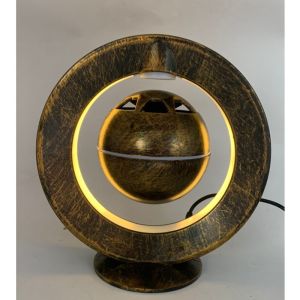 360 rotating led light magnetic levitation floating wireless bluetooth speaker