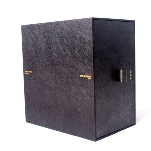 Black Luxury Paper Gift Box Packaging For Cosmetic Lotion Bottles With Foam