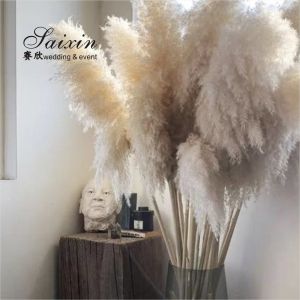 Quality White Beige Pampasgras Event Decor Wedding Artificial Flowers For Tables Decoration for sale