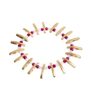 China Irregularity Stone Glass Crystal Bead Stretch Bracelets For Women on sale