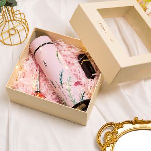 Transparent Windowed Gift Box With Top And Bottom Lid Customizable Square