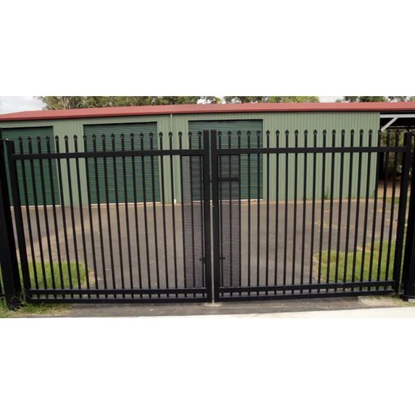 spear top pickets steel fence, Stain Black Press Point Steel spear Fence