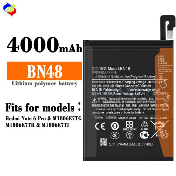 Stock Battery BN48 for Xiaomi Redmi Note 6 Pro BN48 Improve Your Device's Performance