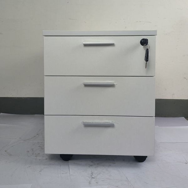 Office Storage Mobile Cabinet Wooden Mobile Pedestal 3 Drawer Lateral Filling