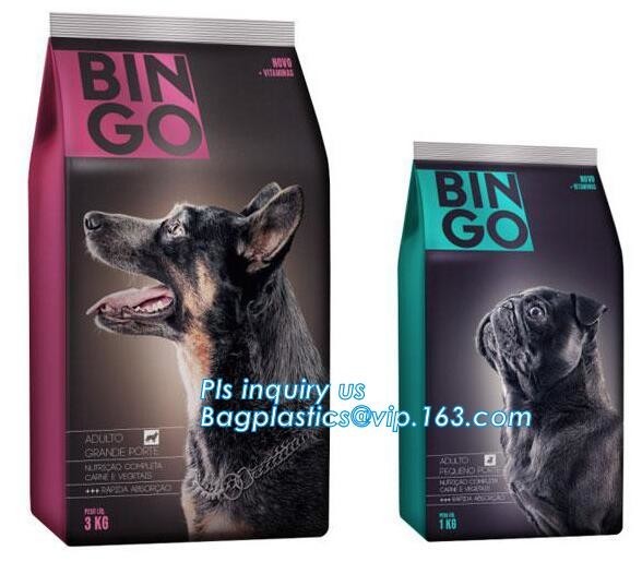 Buy Stand up pouch with zipper and window for dog food packaging, chicken jerkey bag, 10kg Custom Printed slider Flat Bottom at wholesale prices