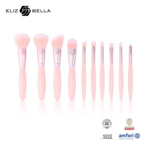 China Ergonomic 10pcs Mini Travel Makeup Brush Set Plastic Handle on sale