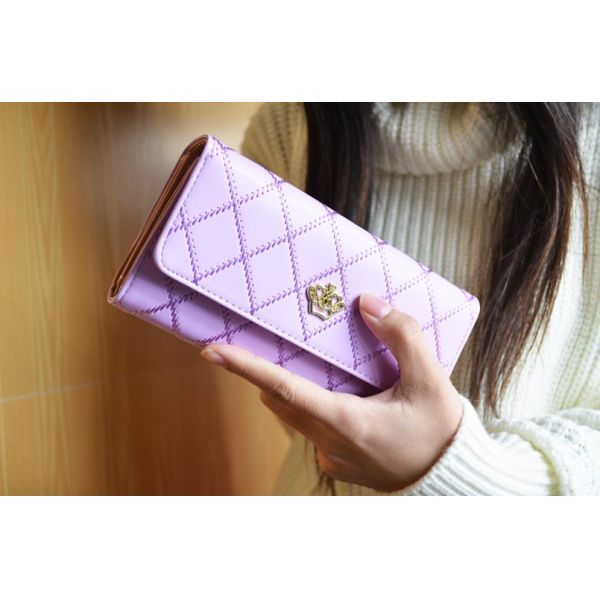 2016 new winter fashion trend embroidery Ms. clamshell Lingge long wallet