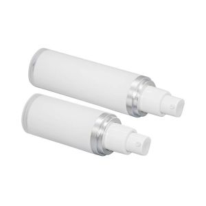 Acrylic Airless Pump Bottle 30ml 50ml Silver Essence Cosmetic Packaging