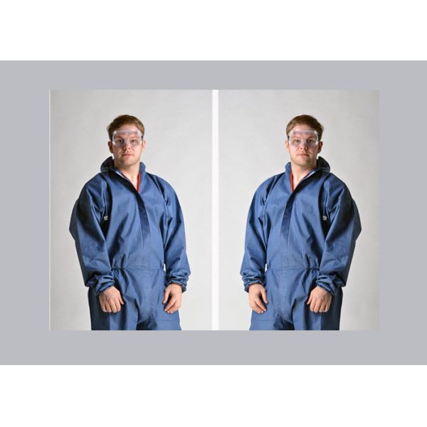 Buy Dark Blue Disposable Protective Coverall Tyvek Material Customized Logo at wholesale prices