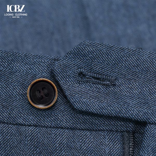 Grey Stretch Cotton Twill Work Trousers for Men's Business Formal Wear Slim Fit Pants