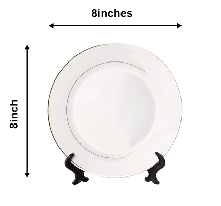 8inch Ceramic Plate Pure White