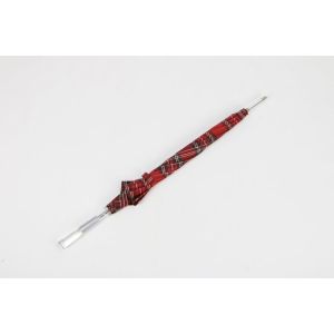 27 Inch Manual Windproof Golf Umbrellas Red Tartan Fabric Acrylic Handle