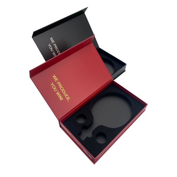 Custom Gold Stamping Logo Magnetic Close Paddle Rackets Box Packaging With Foam Insert