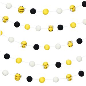 Handmade 4pcs Bees 2cm Felt Ball Garlands Decoration For Baby