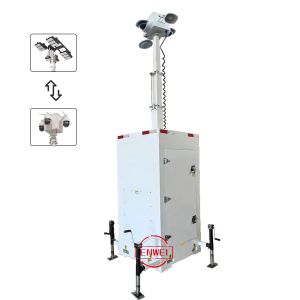 China Rapid Deployment Mobile CCTV Tower With 1200lbs Hand Winch For Public Spaces Monitoring on sale