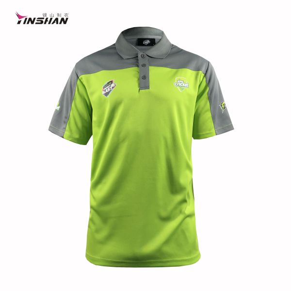 Men's Polo Shirt Full Customization Polyester Green Club Print Cricket Jersey for Club