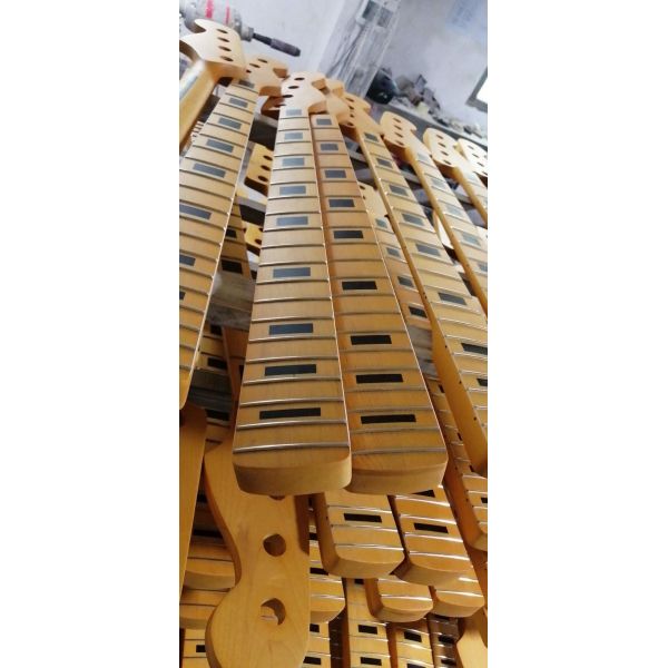 Custom Grand 22 Fret Roasted Maple Electric Guitar Neck for Handmade Tele Guitar Kits Gloss Finished with Bone Nut