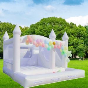 Quality Commercial White Bounce House Water Slide Inflatable Bouncer with Customized Color for sale
