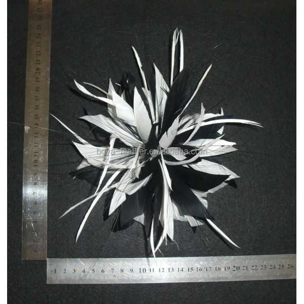 5*15 cm Goose Biot Feather Flower Mount with Wire Accessory in Dyed Coloration