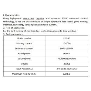 High Welding Speed YXT-90 Intermediate Frequency Automatic Air Pressure Welding