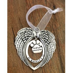 Zinc Alloy Metal Angel Wing Pet Loss Christmas Ornaments For Deceased Pets