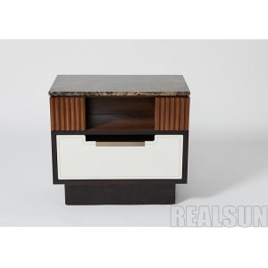 Walnut Veneer 5 Stars Hotel Furniture With Fluted Wood Panels And Soft Closing