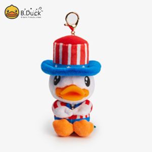 Cute Duck Cotton Plush Toys Keychain For Collection OEM ODM