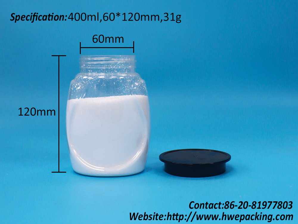 Food Safe Dried Fruit Candy Salt Transparent PET Plastic Jars And Screw Top Lids