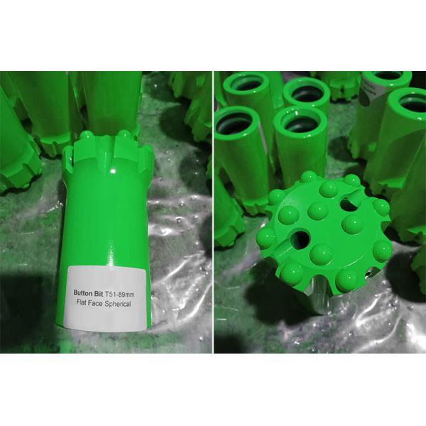 T51-89mm Thread Button Bit with Semi-ballistic Carbide Design for Bench Drilling