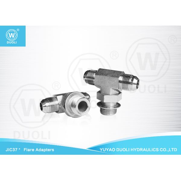 Tee Male 37° Cone Hydraulic JIC Flare Fittings BSP Male Adjustable Lock Nut Branch
