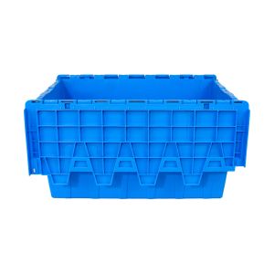 China Acceptable OEM ODM Industrial Plastic Moving Tote with Hinged Lid and Attached Container on sale