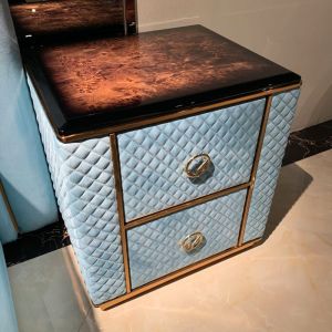550x450mm Modern Bedside Tables Matted Leather Bedside Cabinet With Drawer