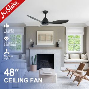 Black ABS Ceiling Fan with 3*ABS Blades 6 Adjustable Wind Speed and Remote Control