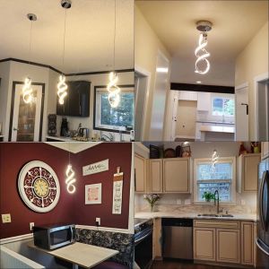 Modern LED twisted aluminum chandelier dimmable kitchen dining room single