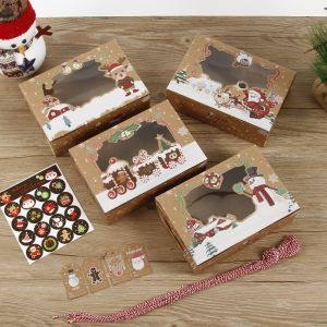 Folding Luxury Christmas Chocolate Cake Cardboard Paper Gift Boxes Transparent