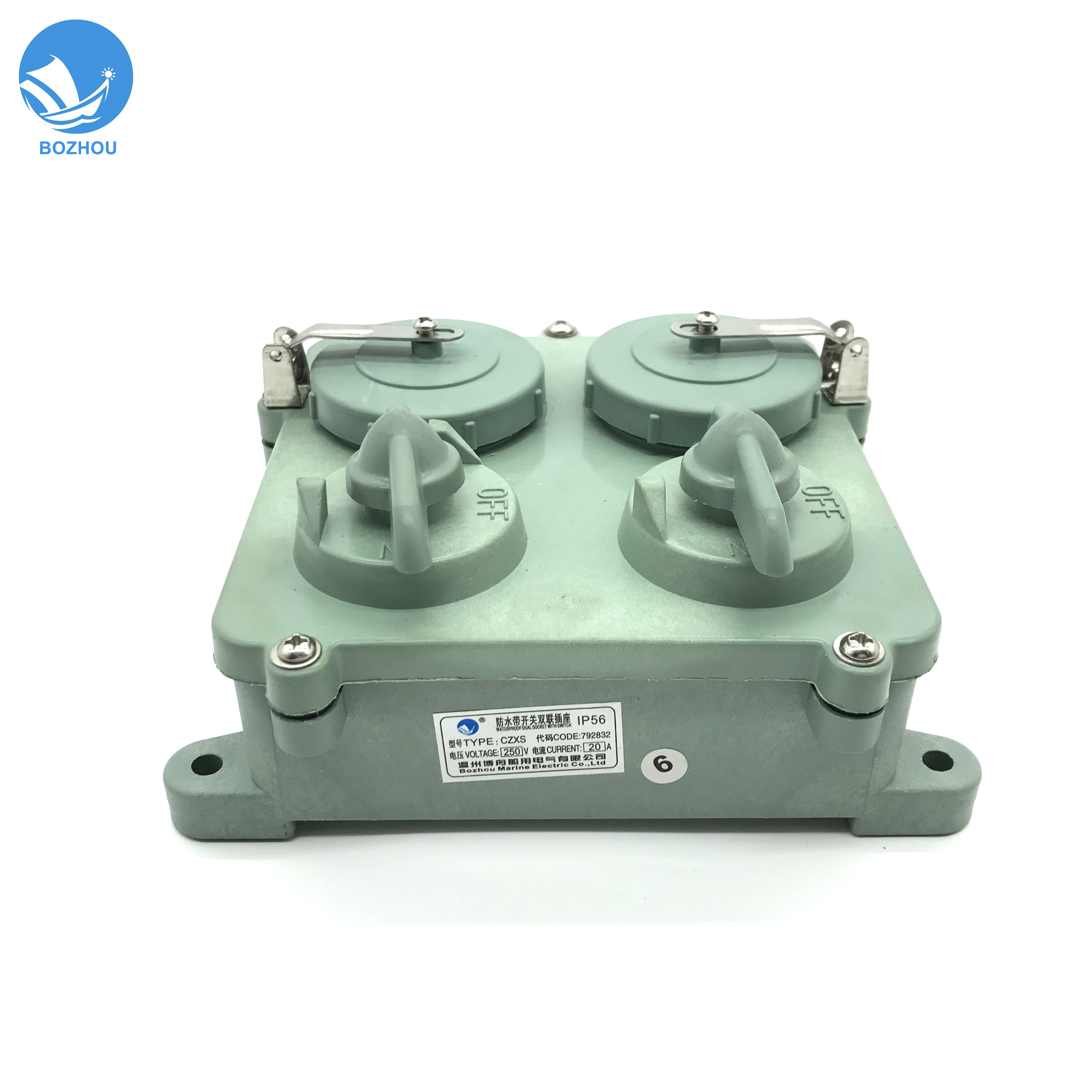 Ip66 Double Waterproof Socket Box With Switch Synthetic Resin Marine