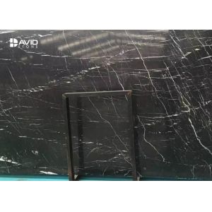 Nero Marquina Kitchen Marble Slab White Parallel Lines Black Polishing