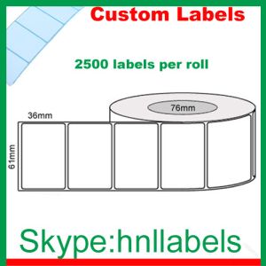Quality Thermal Transfer Labels 61mmX36mm/1 Plain Transfer Roll Permanent, 2,500Lpr, 76mm core for sale
