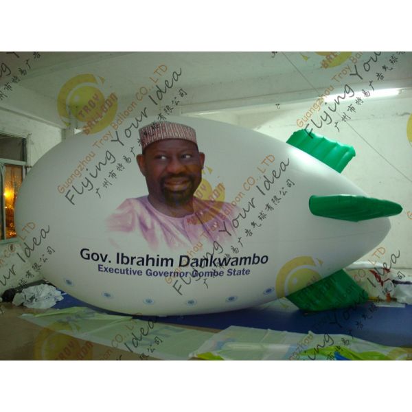 Durable Inflatable Helium Zeppelin , B1 Colorful Fireproof Inflatable Airship