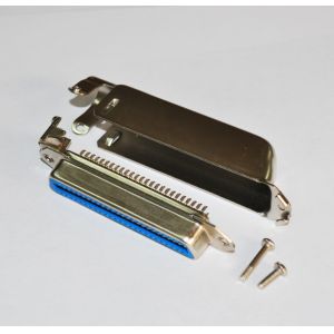 Quality 90 Degree 25 Pair DDK Female Centronic Solder Reversed 50pin Connector with Matel Hood for sale