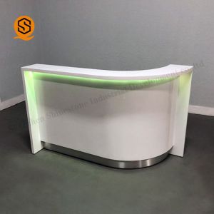 L Shaped Salon Reception Desk Led Executive Lounge Bar Counter