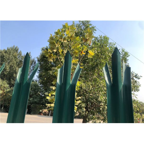 Buy Powder Coated Green Palisade Fencing , Metal Picket Fence Panels For Home at wholesale prices