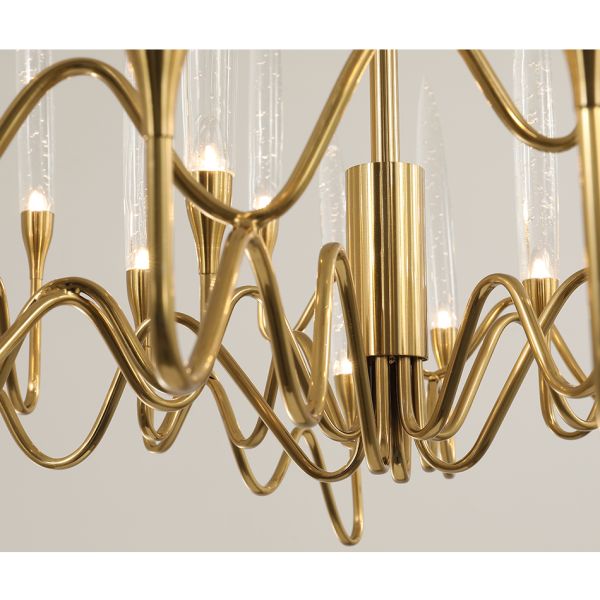 Luxury large gold chandelier Lighting Living Room Led Shop European Candle Chandelier(WH-CY-187)