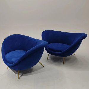 Minimalist Modern Hotel Lobby Furniture Single Velvet Lounge Sofa Chair